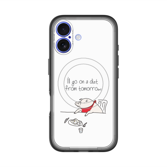 スリムプロテクションプレミアムケース with MagSafe［ ブタ子の挑戦 ］