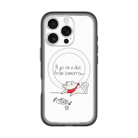 スリムプロテクションプレミアムケース with MagSafe［ ブタ子の挑戦 ］