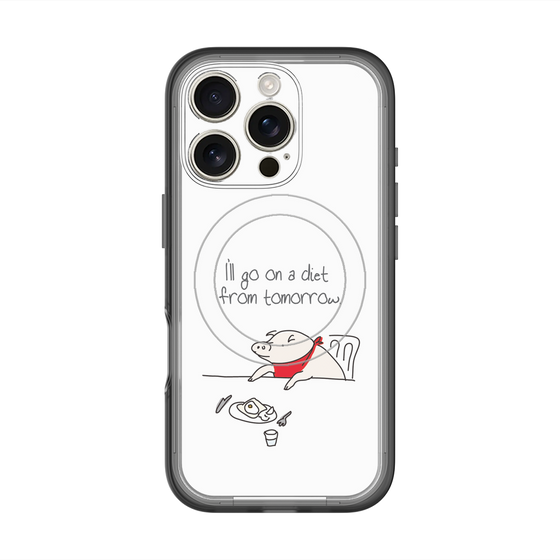 スリムプロテクションプレミアムケース with MagSafe［ ブタ子の挑戦 ］