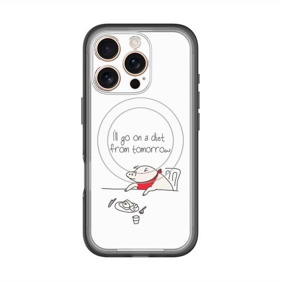 スリムプロテクションプレミアムケース with MagSafe［ ブタ子の挑戦 ］