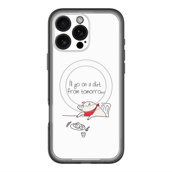 スリムプロテクションプレミアムケース with MagSafe［ ブタ子の挑戦 ］