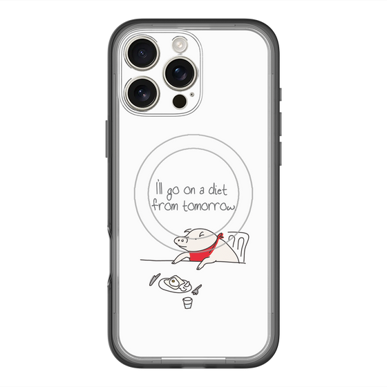 スリムプロテクションプレミアムケース with MagSafe［ ブタ子の挑戦 ］