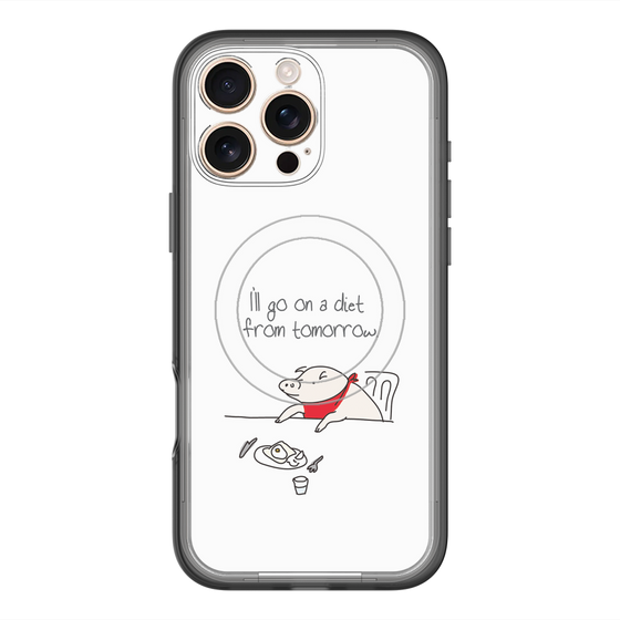 スリムプロテクションプレミアムケース with MagSafe［ ブタ子の挑戦 ］