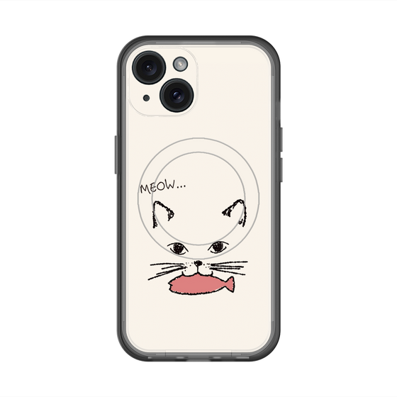 スリムプロテクションプレミアムケース with MagSafe［ 食いしん坊なねこ - White ］