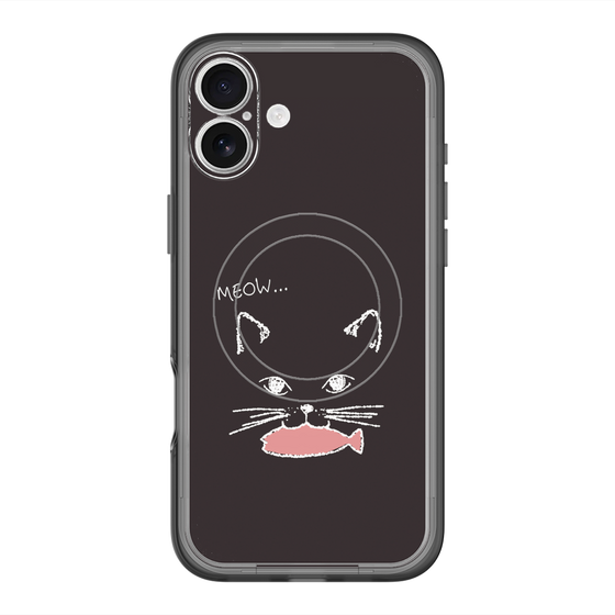 スリムプロテクションプレミアムケース with MagSafe［ 食いしん坊なねこ - Black ］