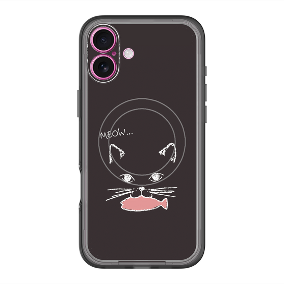 スリムプロテクションプレミアムケース with MagSafe［ 食いしん坊なねこ - Black ］