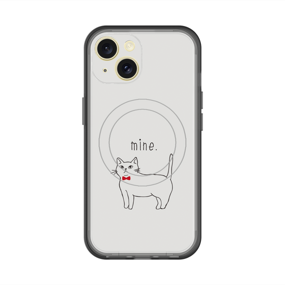 スリムプロテクションプレミアムケース with MagSafe［ 蝶ネクタイねこ - White ］