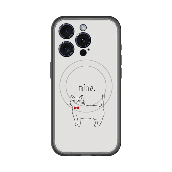 スリムプロテクションプレミアムケース with MagSafe［ 蝶ネクタイねこ - White ］