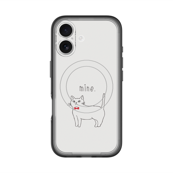 スリムプロテクションプレミアムケース with MagSafe［ 蝶ネクタイねこ - White ］