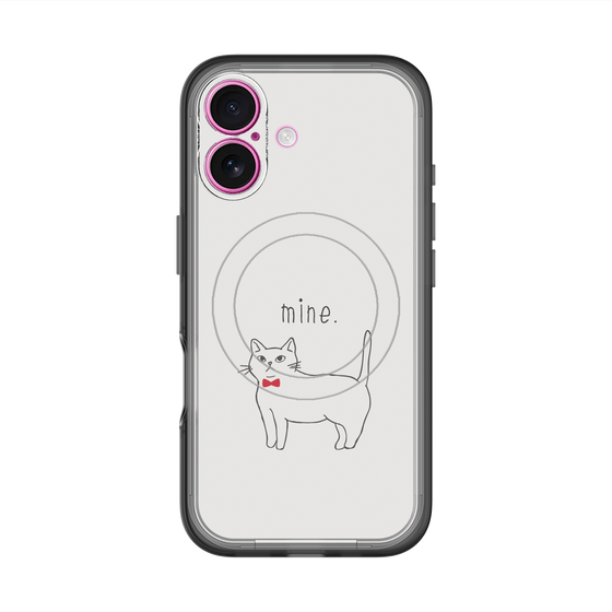 スリムプロテクションプレミアムケース with MagSafe［ 蝶ネクタイねこ - White ］
