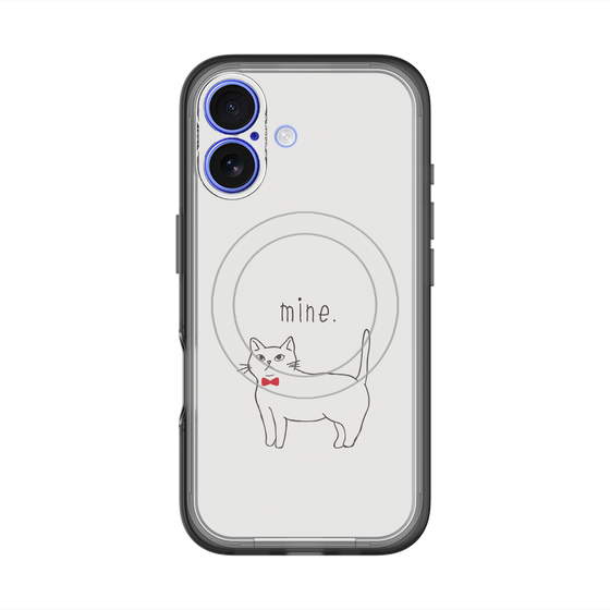 スリムプロテクションプレミアムケース with MagSafe［ 蝶ネクタイねこ - White ］