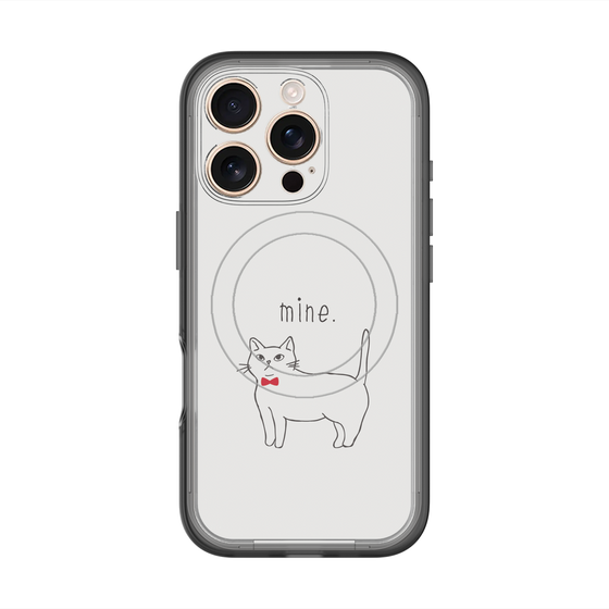 スリムプロテクションプレミアムケース with MagSafe［ 蝶ネクタイねこ - White ］