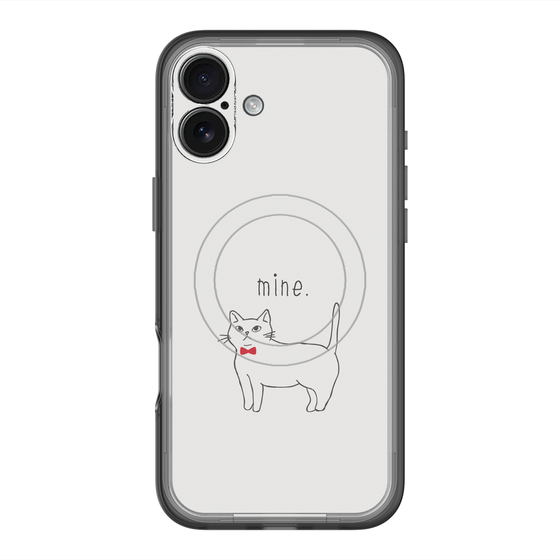 スリムプロテクションプレミアムケース with MagSafe［ 蝶ネクタイねこ - White ］