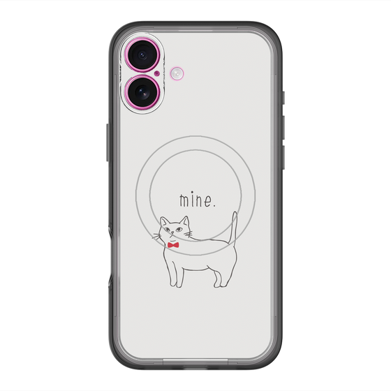 スリムプロテクションプレミアムケース with MagSafe［ 蝶ネクタイねこ - White ］