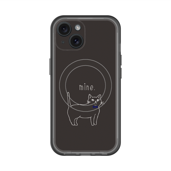 スリムプロテクションプレミアムケース with MagSafe［ 蝶ネクタイねこ - Black ］