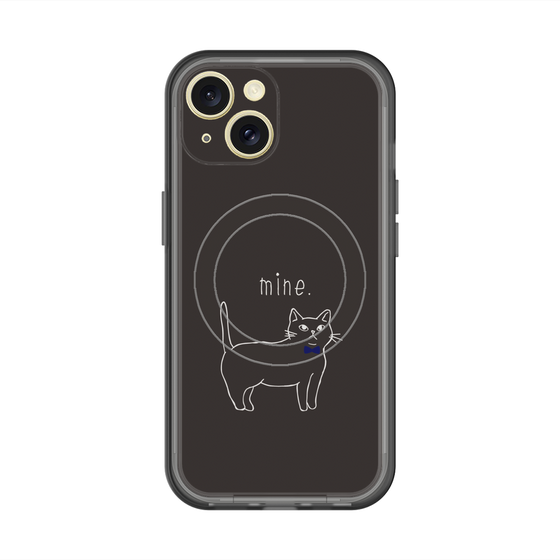 スリムプロテクションプレミアムケース with MagSafe［ 蝶ネクタイねこ - Black ］