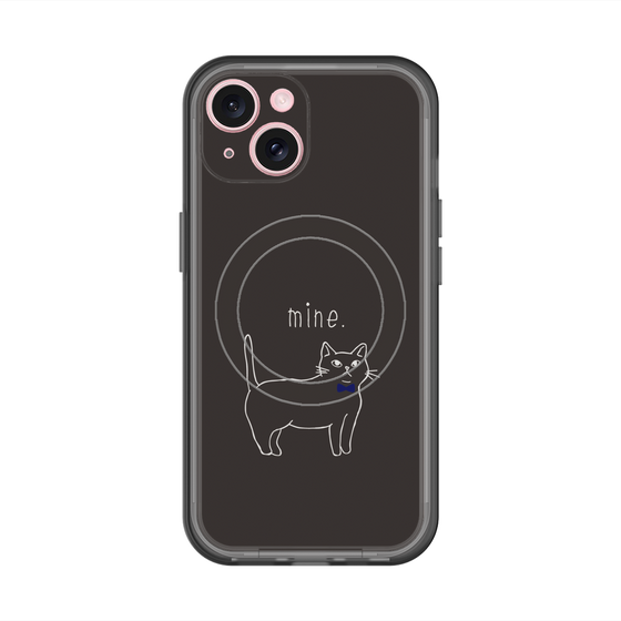 スリムプロテクションプレミアムケース with MagSafe［ 蝶ネクタイねこ - Black ］