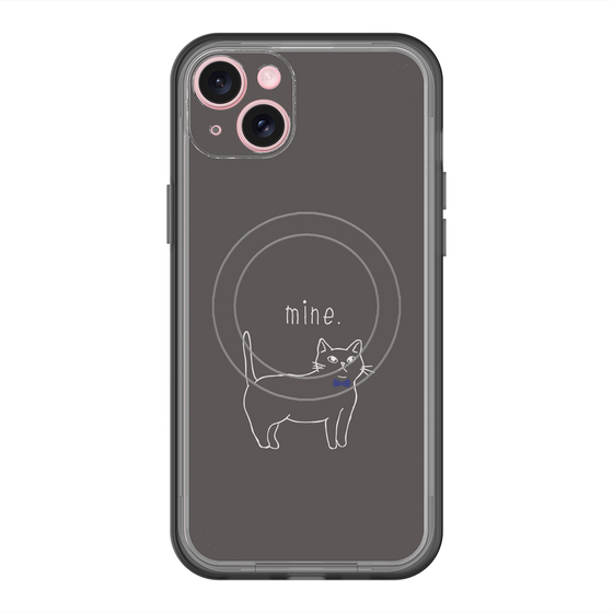 スリムプロテクションプレミアムケース with MagSafe［ 蝶ネクタイねこ - Black ］