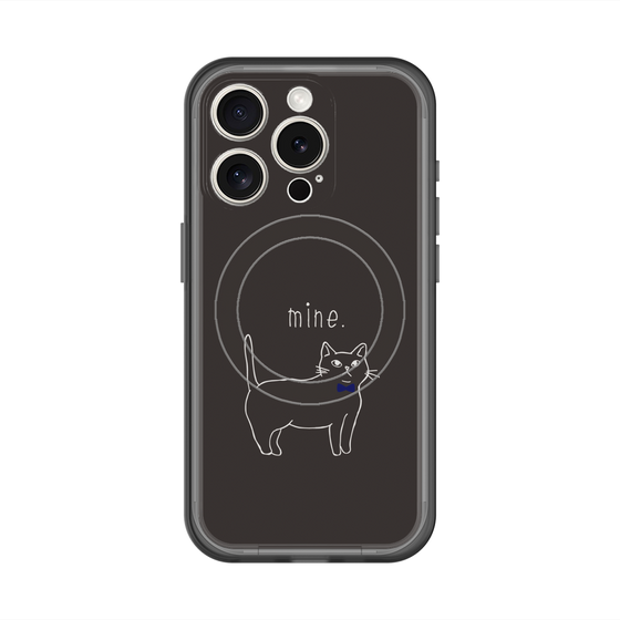 スリムプロテクションプレミアムケース with MagSafe［ 蝶ネクタイねこ - Black ］
