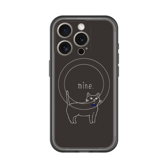 スリムプロテクションプレミアムケース with MagSafe［ 蝶ネクタイねこ - Black ］