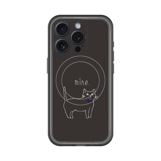 スリムプロテクションプレミアムケース with MagSafe［ 蝶ネクタイねこ - Black ］
