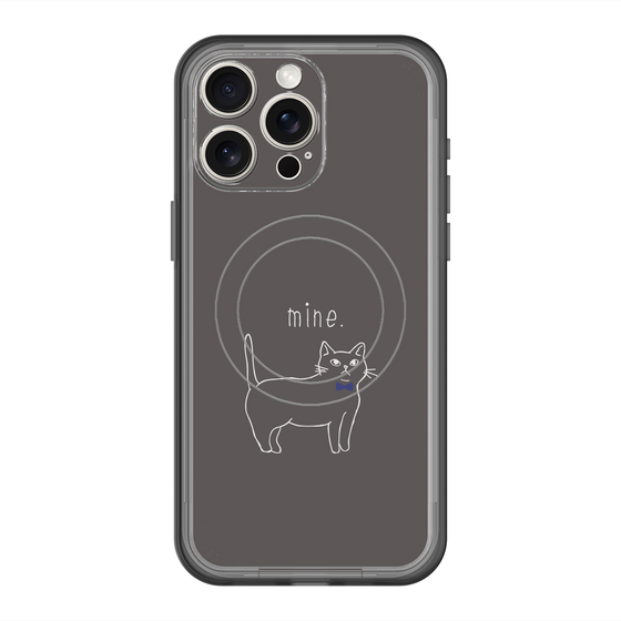 スリムプロテクションプレミアムケース with MagSafe［ 蝶ネクタイねこ - Black ］