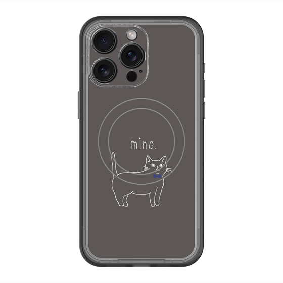 スリムプロテクションプレミアムケース with MagSafe［ 蝶ネクタイねこ - Black ］