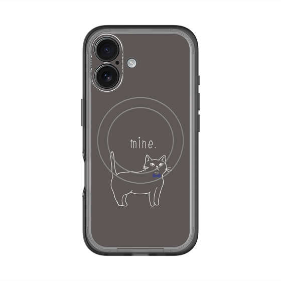 スリムプロテクションプレミアムケース with MagSafe［ 蝶ネクタイねこ - Black ］