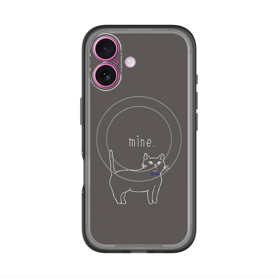 スリムプロテクションプレミアムケース with MagSafe［ 蝶ネクタイねこ - Black ］