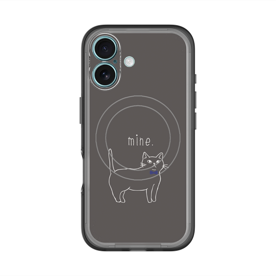 スリムプロテクションプレミアムケース with MagSafe［ 蝶ネクタイねこ - Black ］