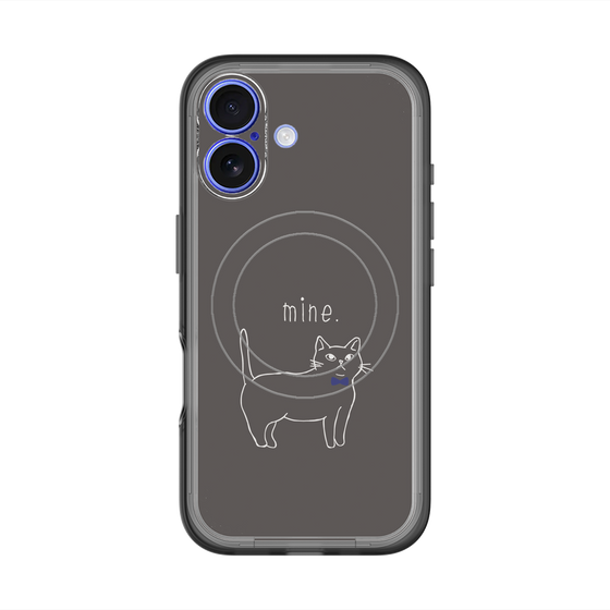 スリムプロテクションプレミアムケース with MagSafe［ 蝶ネクタイねこ - Black ］