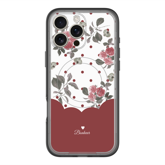 スリムプロテクションプレミアムケース with MagSafe［ ツインドットフラワー - Red ］