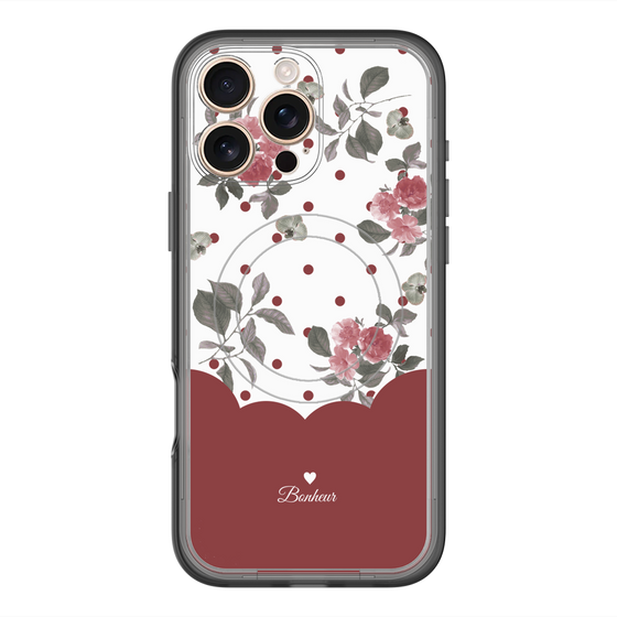 スリムプロテクションプレミアムケース with MagSafe［ ツインドットフラワー - Red ］