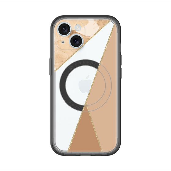 スリムプロテクションプレミアムケース with MagSafe［ マーブルトライアングルパレット - Beige ］