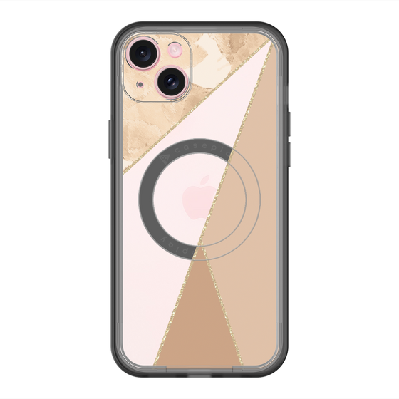 スリムプロテクションプレミアムケース with MagSafe［ マーブルトライアングルパレット - Beige ］
