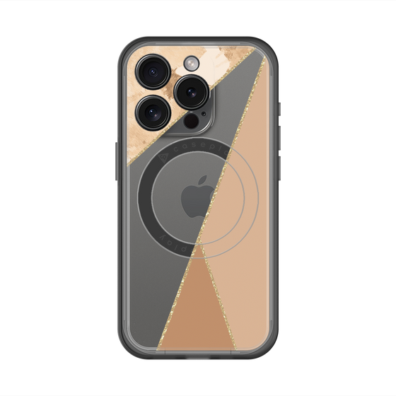 スリムプロテクションプレミアムケース with MagSafe［ マーブルトライアングルパレット - Beige ］