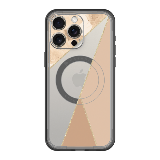 スリムプロテクションプレミアムケース with MagSafe［ マーブルトライアングルパレット - Beige ］