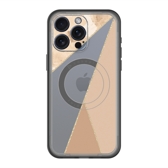 スリムプロテクションプレミアムケース with MagSafe［ マーブルトライアングルパレット - Beige ］
