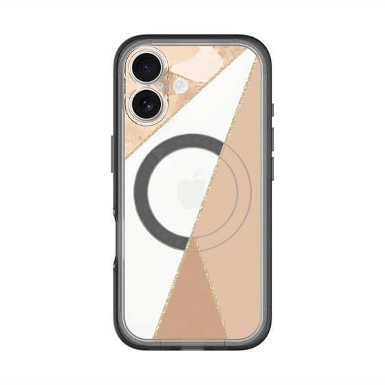 スリムプロテクションプレミアムケース with MagSafe［ マーブルトライアングルパレット - Beige ］