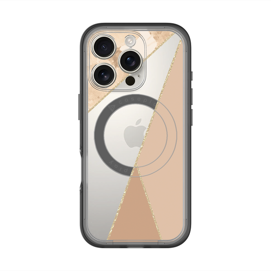 スリムプロテクションプレミアムケース with MagSafe［ マーブルトライアングルパレット - Beige ］