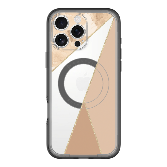 スリムプロテクションプレミアムケース with MagSafe［ マーブルトライアングルパレット - Beige ］