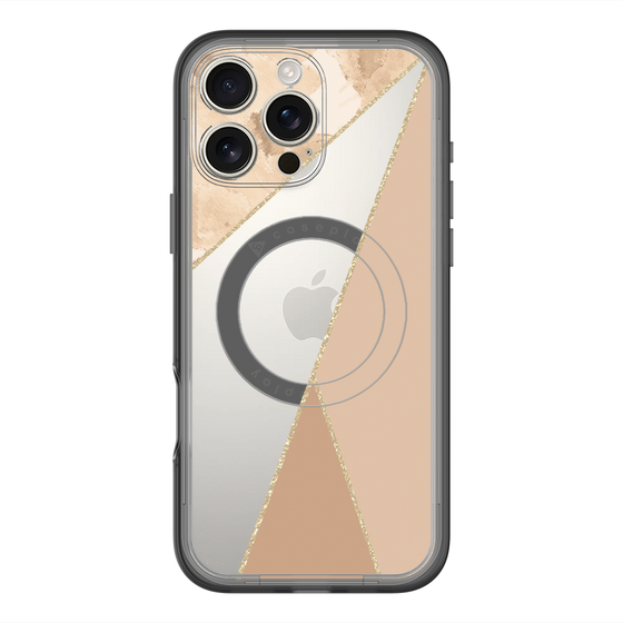 スリムプロテクションプレミアムケース with MagSafe［ マーブルトライアングルパレット - Beige ］