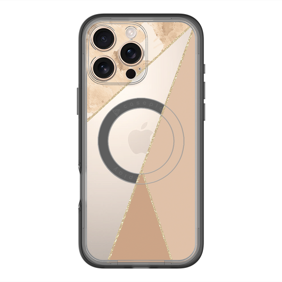 スリムプロテクションプレミアムケース with MagSafe［ マーブルトライアングルパレット - Beige ］