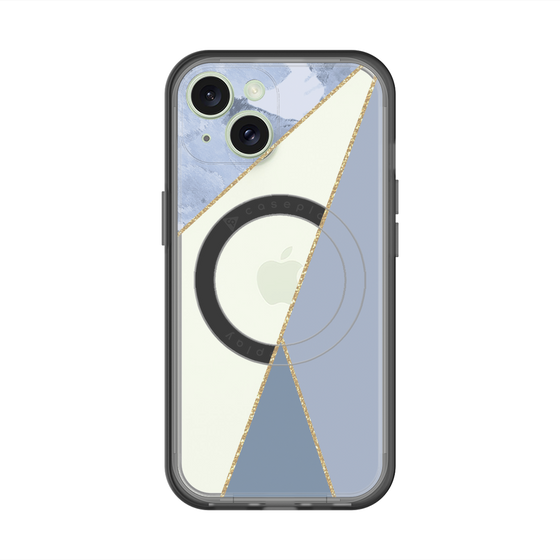 スリムプロテクションプレミアムケース with MagSafe［ マーブルトライアングルパレット - Blue ］