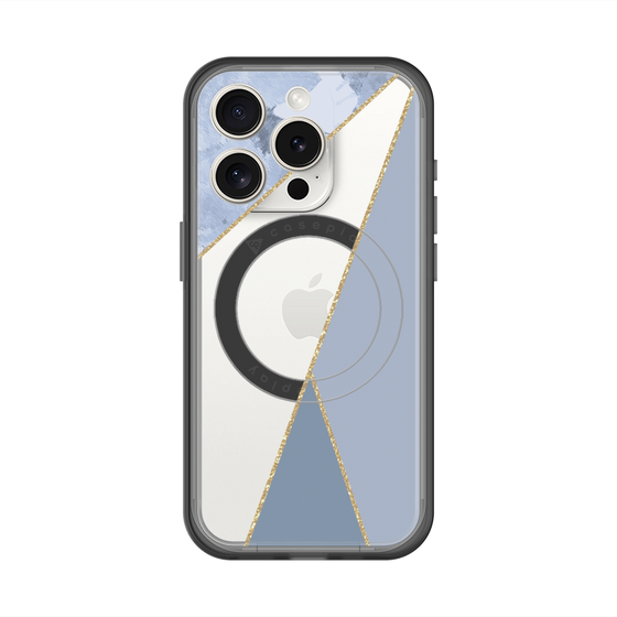 スリムプロテクションプレミアムケース with MagSafe［ マーブルトライアングルパレット - Blue ］