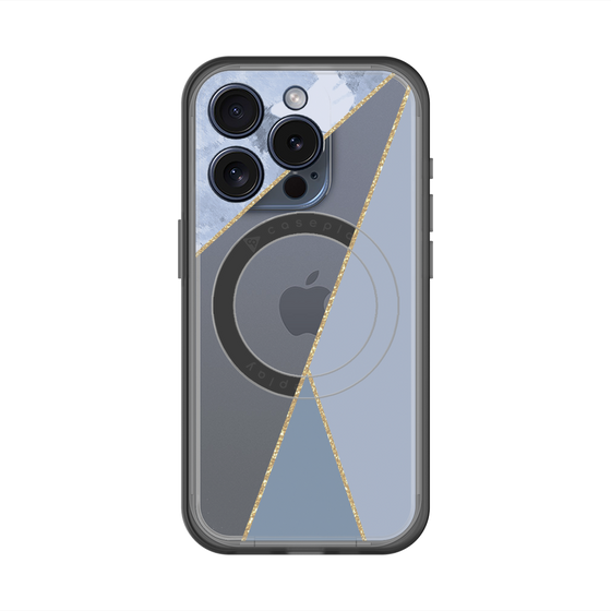 スリムプロテクションプレミアムケース with MagSafe［ マーブルトライアングルパレット - Blue ］