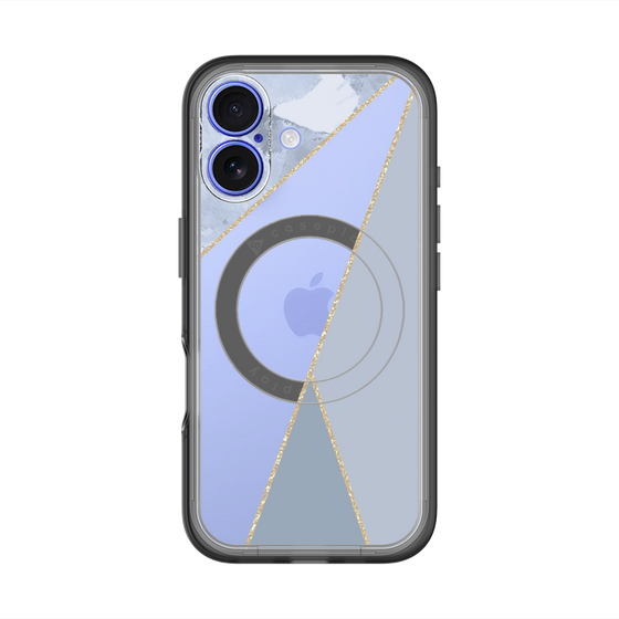 スリムプロテクションプレミアムケース with MagSafe［ マーブルトライアングルパレット - Blue ］