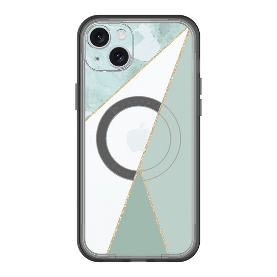 スリムプロテクションプレミアムケース with MagSafe［ マーブルトライアングルパレット - Green ］