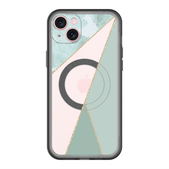 スリムプロテクションプレミアムケース with MagSafe［ マーブルトライアングルパレット - Green ］
