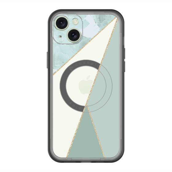 スリムプロテクションプレミアムケース with MagSafe［ マーブルトライアングルパレット - Green ］